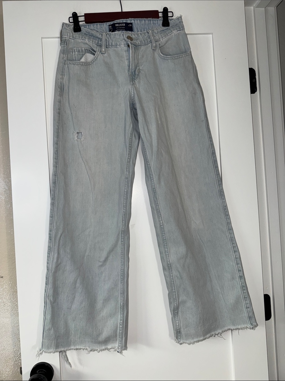 Hollister Light Blue Wide-Leg Jeans for Women 90s Baggy Low rise Sz 0R/25x28